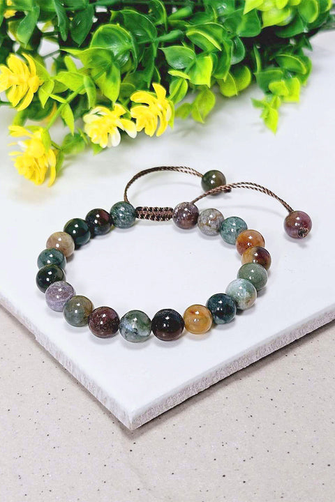 Mixed Jasper Mala Beads Adjustable Bracelet