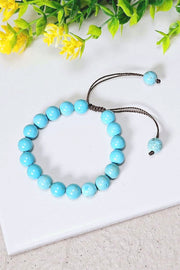 Stabilized Turquoise Mala Beads Adjustable Bracelet