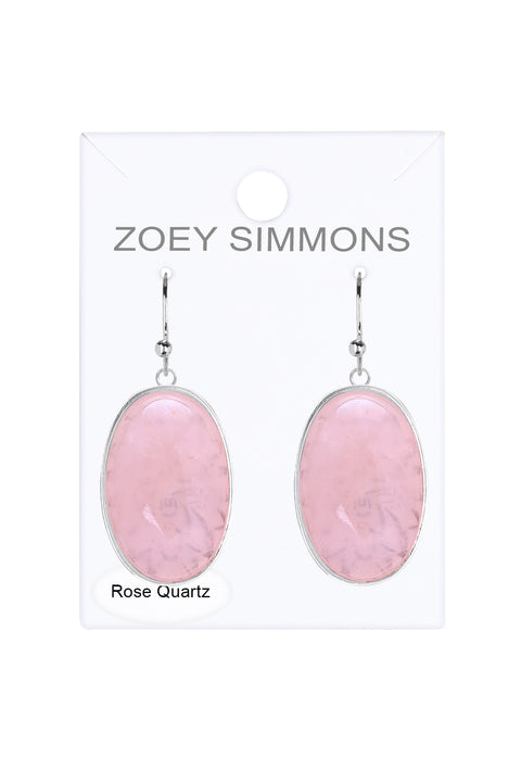 Rose Quartz Statement Earrings - SF