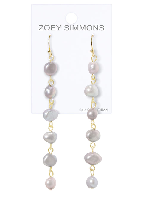 14k Gold Filled Freshwater Pearl Dangle Earrings - GF