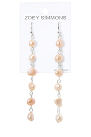 Pink Freshwater Pearl Dangle Earrings - SF