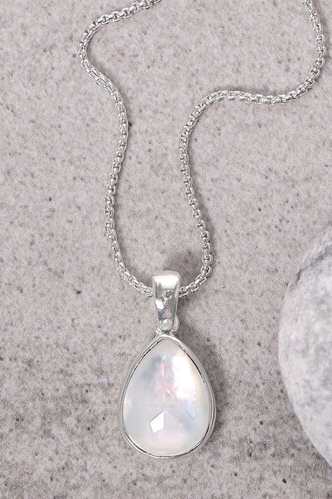 Mother Of Pearl Teardrop Necklace - SF