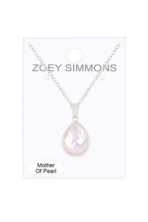 Mother Of Pearl Teardrop Necklace - SF