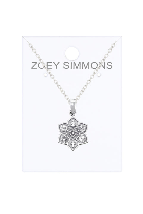 Coexist Harmony Lotus Pendant Necklace - SF