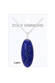 Lapis Oval Pendant Necklace - SF