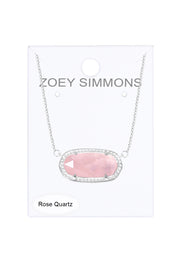 Rose Quartz Pendant Necklace - SF