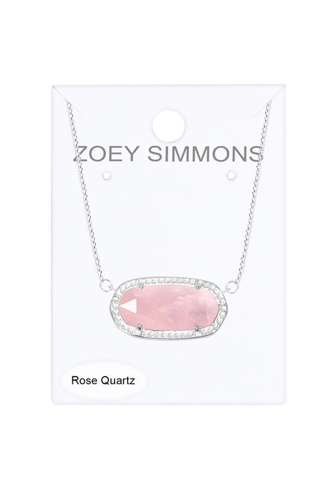 Rose Quartz Pendant Necklace - SF