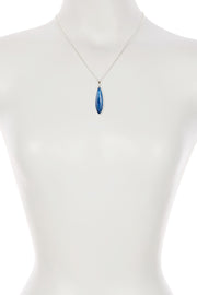 Kyanite Elongated Teardrop Pendant Necklace - SF