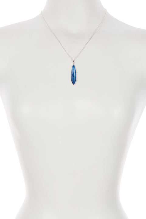 Kyanite Elongated Teardrop Pendant Necklace - SF