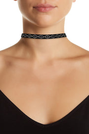 Black Velvet Retro Choker Necklace - SP