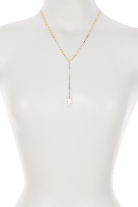 Irregular Freshwater Pearl Y Necklace - GP