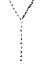 Black Freshwater Pearl Y Necklace - SF