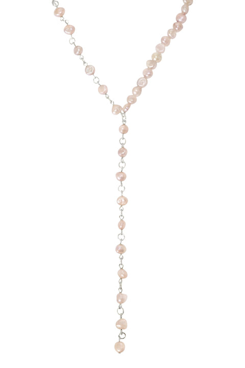 Pink Freshwater Pearl Y Necklace - SF