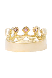 Pink Cubic Zirconia Crown Ring - GF