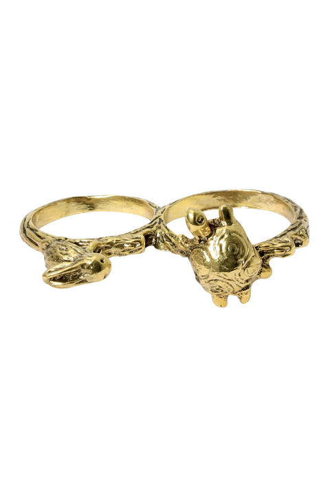 The Tortoise And The Hare Two Finger Ring - AG