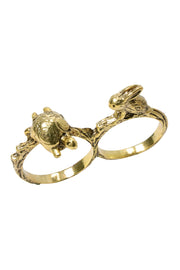 The Tortoise And The Hare Two Finger Ring - AG