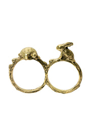 The Tortoise And The Hare Two Finger Ring - AG