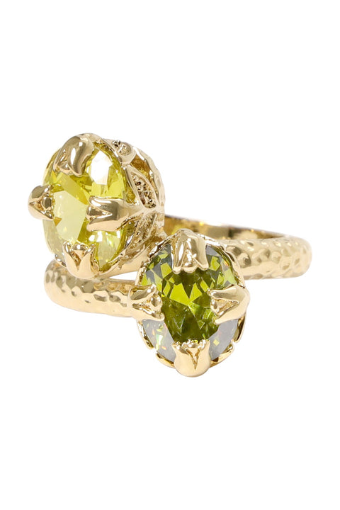 Peridot Crystal & Tulip Bloom Ring - GP