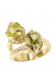 Peridot Crystal & Tulip Bloom Ring - GP