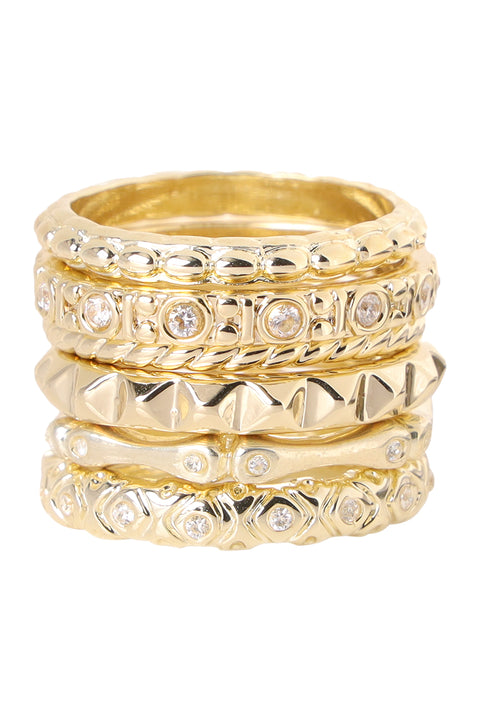 Cubic Zirconia Stack Ring Set - GF