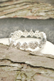 Queen Of Hearts CZ Band Ring - SF