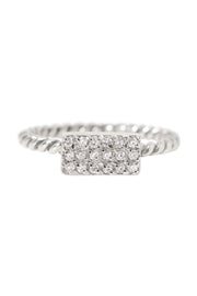 Micro Pave CZ Rectangle Ring - SF