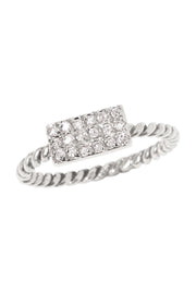 Micro Pave CZ Rectangle Ring - SF