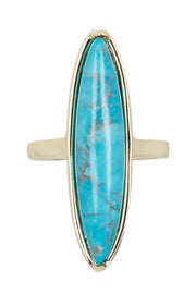 Turquoise Howlite Marquise Statement Ring - GF