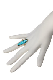 Turquoise Howlite Marquise Statement Ring - GF