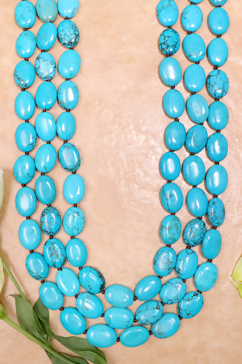 Turquoise & Silver Plated Yuma Necklace - SF