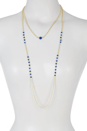 Lapis Beaded Layering Long Necklace - GF