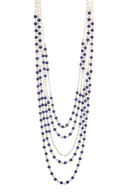 Lapis Multi Strand Long Drape Necklace - GF