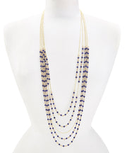 Lapis Multi Strand Long Drape Necklace - GF