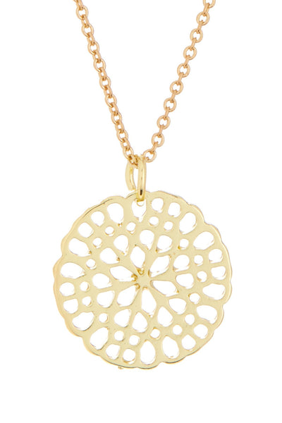 Daisy Disc Charm Necklace - GF