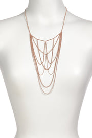 Multi Strand Drape Necklace In Rose Gold - RG