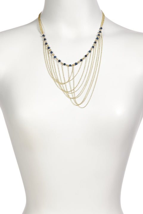 Lapis & Multi Strand Drape Necklace - GF