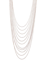 Multi Strand Drape Necklace In Rose Gold - RG