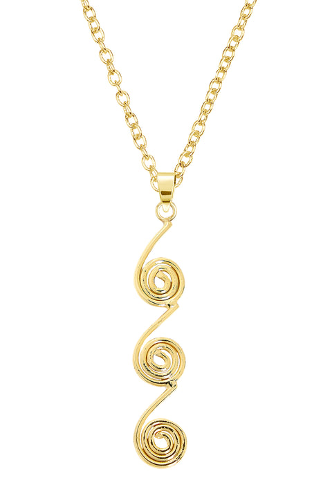 Triple Swirl Pendant Necklace - GF