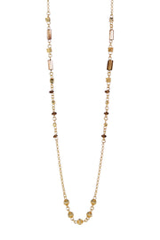 Smoky Quartz Long Station Necklace - GF