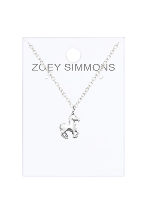 Sterling Silver Horse Charm Necklace - SS