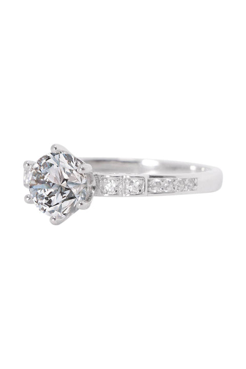 Sterling Silver Moissanite Engagement Ring - SS