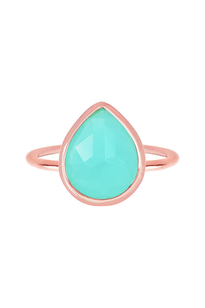 Amazonite Crystal Ring In Rose Gold - RG