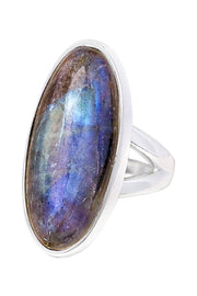 Labradorite Oval Cabochon Ring - SF