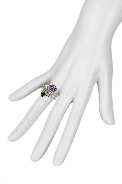 Amethyst CZ Stack Ring Set - SF