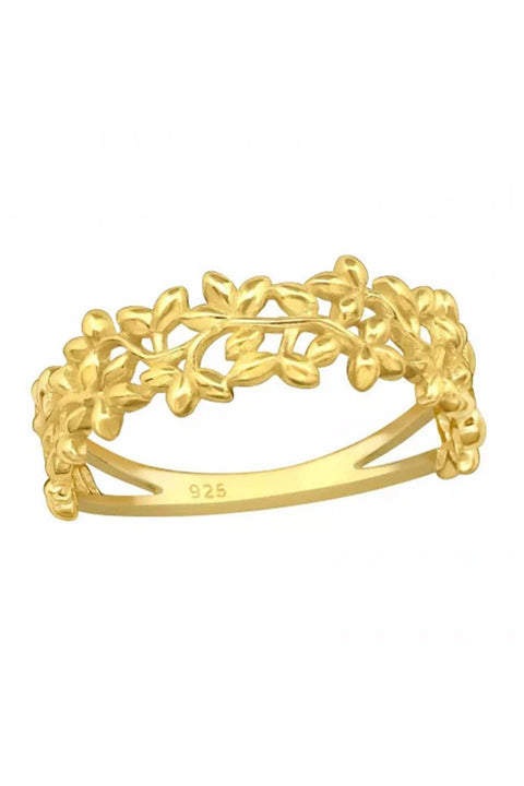 Sterling Silver Vermeil Olive Branch Ring - VM