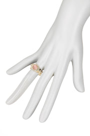 Pink Cat's Eye & CZ Stack Ring Set - GF