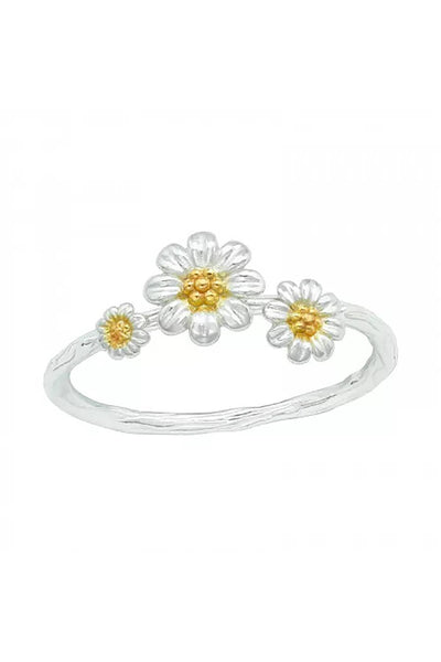 Sterling Silver Flower Ring - SS