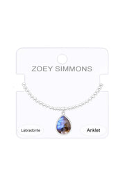 Labradorite Charm Beaded Anklet - SF