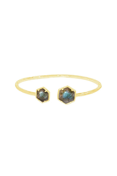 Labradorite Hexagon Cuff Bracelet - GF