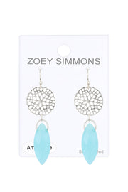 Amazonite & Filigree Daisy Drop Earrings - SF